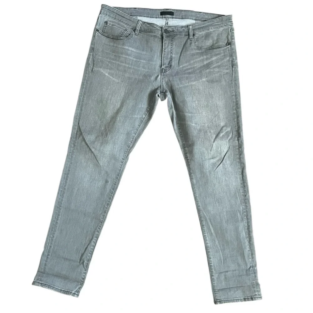 Uniqlo Jeans Men Skinny Tapered Ultra Stretch Low Rise 40x34 Hipster Casual Tall